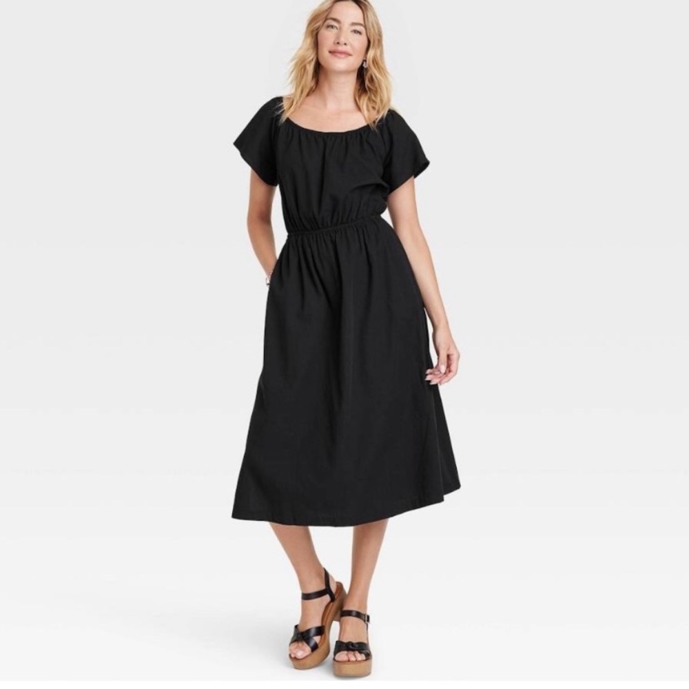 Universal threads black midi dress
